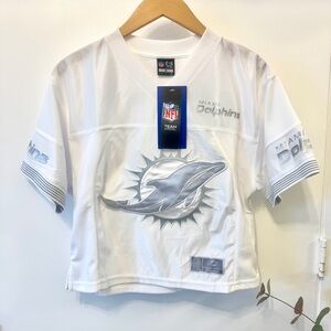 NFL Miami Dolphins Womens Crop Box Fit Jersey Top